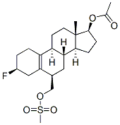 Estr-5(10)-ene-6beta-methanol, 3beta-fluoro-17beta-hydroxy-, 17-acetat e methanesulfonate Structure