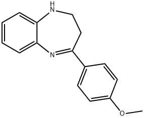 4-(4-メトキシフェニル)-2,3-ジヒドロ-1H-1,5-ベンゾジアゼピン 化学構造式