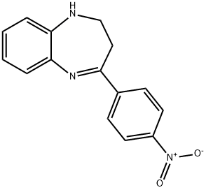 4-(4-ニトロフェニル)-2,3-ジヒドロ-1H-1,5-ベンゾジアゼピン 化学構造式