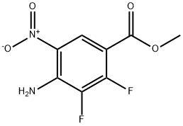 4-アミノ-2,3-ジフルオロ-5-ニトロ安息香酸メチル 化学構造式