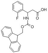 FMOC-(RS)-3-氨基-3-(2-氟苯基)-丙酸 结构式