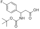 3-[(TERT-ブトキシカルボニル)アミノ]-3-(4-フルオロフェニル)プロパン酸 化学構造式