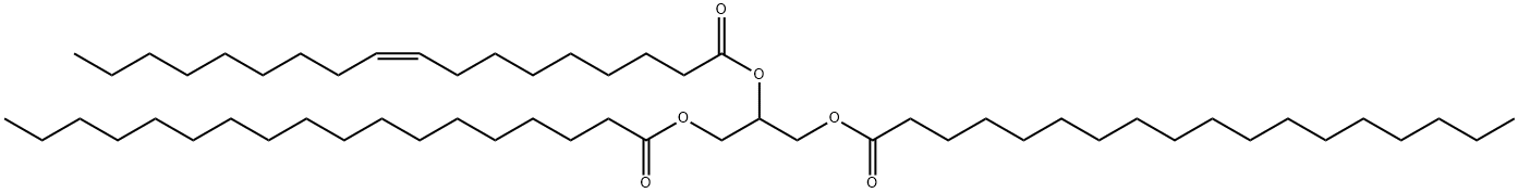 1-O,3-O-ビスステアロイル-2-O-オレオイルグリセロール 化学構造式