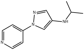 4-[4-(イソプロピルアミノ)-1H-ピラゾール-1-イル]ピリジン 化学構造式