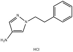 1-phenethylpyrazol-4-amine hydrochloride 化学構造式