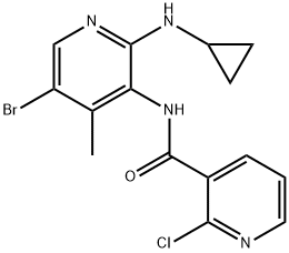 N-[5-BroMo-2-(cyclopropylaMino)-4-Methyl-3-pyridinyl]-2-chloro-3-pyridinecarboxaMide 结构式