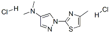 N,N-dimethyl-1-(4-methyl-1,3-thiazol-2-yl)pyrazol-4-amine dihydrochloride 化学構造式