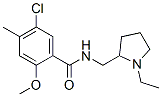 5-chloro-N-[(1-ethylpyrrolidin-2-yl)methyl]-2-methoxy-4-methyl-benzamide 化学構造式