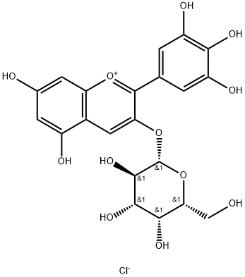 氯化飞燕草素半乳糖苷, 28500-00-7, 结构式