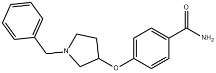 4-(1-苄基-3-吡咯啉氧基)苯甲酰胺, 28506-17-4, 结构式