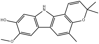 3,11-Dihydro-8-methoxy-3,3,5-trimethylpyrano[3,2-a]carbazol-9-ol Struktur