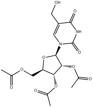 2',3',5'-Tri-O-acetyl-5-hydroxyMethyl uridine Structure