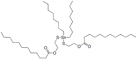 ビスドデカン酸(ジオクチルスタンニレン)ビス(チオ-2,1-エタンジイル) 化学構造式