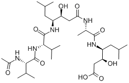 アセチルペプスタチン 化学構造式
