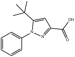 5-tert-Butyl-1-phenyl-1H-pyrazole-3-carboxylic acid, 286435-97-0, 结构式