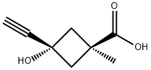 Cyclobutanecarboxylic acid, 3-ethynyl-3-hydroxy-1-methyl-, cis- (9CI) Structure