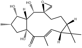 (1aR,2E,4aR,6S,7S,7aR,8S,9R,11aS)-1a,4a,5,6,7,7a,8,10,11,11a-Decahydro-4a,7,8-trihydroxy-1,1,3,6-tetramethylspiro[9H-cyclopenta[a]cyclopropa[f]cycloundecene-9,2'-oxiran]-4(1H)-one Struktur