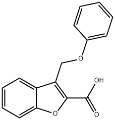 3-(苯氧基甲基)-1-苯并呋喃-2-羧酸, 28664-92-8, 结构式