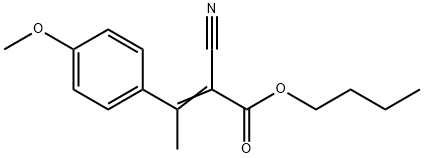 butyl 2-cyano-3-(4-methoxyphenyl)-2-butenoate Struktur