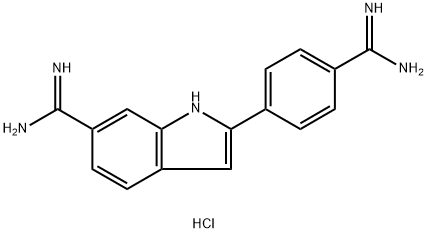 4',6-二脒基-2-苯基吲哚二盐酸盐,28718-90-3,结构式