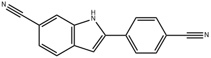 6-氰基-2-(4-氰基苯基)吲哚, 28719-00-8, 结构式