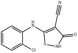 5-(2-CHLOROANILINO)-3-HYDROXYISOTHIAZOLE-4-CARBONITRILE 化学構造式