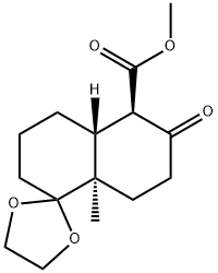 SPIRO[1,3-DIOXOLANE-2,1'(2'H)-NAPHTHALENE]-5'-CARBOXYLIC ACID, 3',4',6',7',8',8'A-HEXAHYDRO-8'A-METHYL-6'-OXO-, METHYL ESTER (9CI) (4'AR, 5'R, 8'AR) 结构式