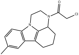2-氯-1-(8-甲基-1,2,3A,4,5,6-六氢-3H-吡嗪O[3,2,1-JK]咔唑-3-基)乙烷-1-酮, 28742-49-6, 结构式