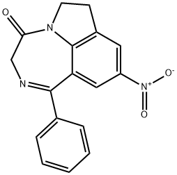 Pyrrolo(3,2,1-jk)(1,4)benzodiazepin-4(3H)-one, 6,7-dihydro-9-nitro-1-p henyl- Struktur
