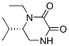 2,3-Piperazinedione,1-ethyl-6-(1-methylethyl)-,(6S)-(9CI) 化学構造式