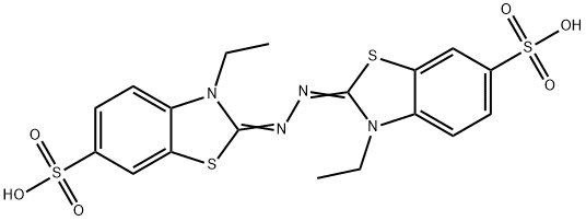 2,2-联氮-双(3-乙基苯并噻唑啉-6-磺酸)二铵盐,28752-68-3,结构式