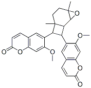 6,6'-[(3,6-ジメチル-7-オキサビシクロ[4.1.0]ヘプタ-3,2-イレン)エチレン]ビス(7-メトキシクマリン) 化学構造式
