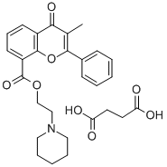 3-メチル-4-オキソ-2-フェニル-4H-1-ベンゾピラン-8-カルボン酸2-(1-ピペリジニル)エチル・ブタン二酸 化学構造式