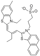 2-[2-[(3-ETHYL-5-METHYL-2(3H)-BENZOTHIAZOLYLIDENE)METHYL]-1-BUTENYL]-1-(3-SULFOPROPYL)NAPHTHO[1,2-D]THIAZOLIUM HYDROXIDE, INNER SALT 化学構造式