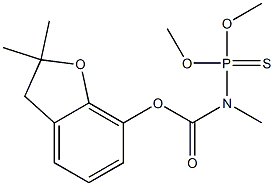 N-(Dimethoxyphosphinothioyl)-N-methylcarbamic acid 2,3-dihydro-2,2-dimethylbenzofuran-7-yl ester Struktur