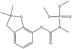 N-(Dimethoxyphosphinothioyl)-N-methylcarbamic acid 2,3-dihydro-2,2-dimethylbenzofuran-7-yl ester Structure