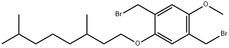 2,5-双(溴甲基)-1-甲氧基-4-(3′,7′-二甲基辛氧基)苯 结构式