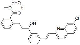 2-((3S)-3-{3-[(E)-2-(7-氯喹啉-2-基)乙烯基]苯基}-3-羟基丙基)苯甲酸甲酯水合物, 287930-78-3, 结构式