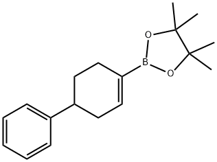 4,4,5,5-テトラメチル-2-(1,2,3,6-テトラヒドロ-[1,1'-ビフェニル]-4-イル)-1,3,2-ジオキサボロラン 化学構造式