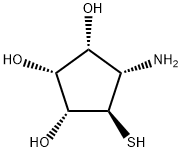 1,2,3-Cyclopentanetriol,4-amino-5-mercapto-,(1R,2R,3R,4S,5R)-(9CI) 结构式