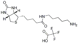 (3aS，4S，6aR)-N-(5-氨基戊基)六氢-2-氧代-1H-噻吩并[3，4-d]咪唑-4-戊酰胺三氟乙酸盐,288259-39-2,结构式