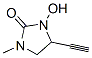 2-Imidazolidinone, 4-ethynyl-3-hydroxy-1-methyl- (9CI) Struktur
