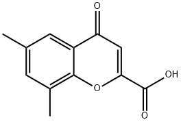 6,8-ジメチル-4-オキソ-4H-クロメン-2-カルボン酸 化学構造式