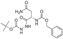 2-[(S)-4-アミノ-1,4-ジオキソ-2-[[(ベンジルオキシ)カルボニル]アミノ]ブチル]ヒドラジン-1-カルボン酸tert-ブチル 化学構造式