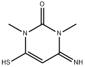 2(1H)-Pyrimidinone,  3,4-dihydro-4-imino-6-mercapto-1,3-dimethyl- Structure