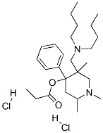 [5-[(dibutylamino)methyl]-1,2,5-trimethyl-4-phenyl-4-piperidyl] propanoate dihydrochloride 化学構造式