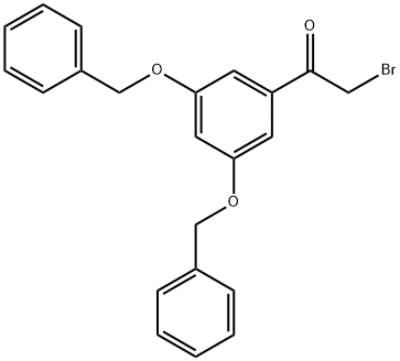 1-[3,5-bis(phenylmethoxy)phenyl]-2-bromoethan-1-one Struktur