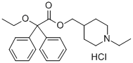 2,2-Diphenyl-2-ethoxyacetic acid (1-ethyl-4-piperidyl)methyl ester hyd rochloride Struktur