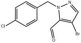 4-ブロモ-1-(4-クロロベンジル)-1H-ピラゾール-5-カルボキシアルデヒド 化学構造式