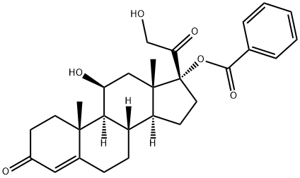17-(ベンゾイルオキシ)-11β,21-ジヒドロキシプレグナ-4-エン-3,20-ジオン 化学構造式